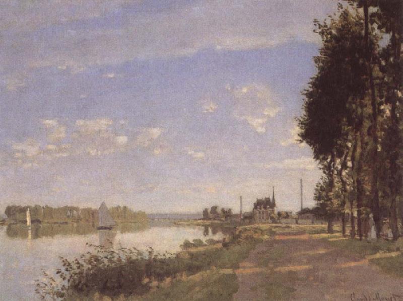 Claude Monet Riverside path at Argenteuil China oil painting art